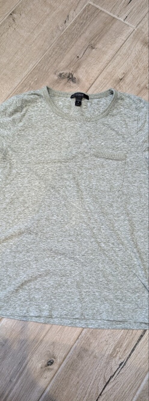 J. Crew Heathered Sage Green Crewneck Pocket